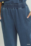 Denim Knit Barrel Pants