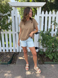 Camel Clover Cap Sleeve Tee