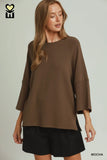 Solid Raglan Sleeve Oversized Top