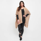 Tan Open Sweater Knit Wrap