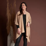 Tan Open Sweater Knit Wrap