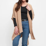 Tan Open Sweater Knit Wrap