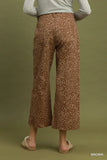 Speckled Print Cropped Wide Leg Pants