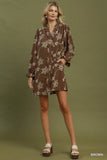 Floral Print Ruffle Button-front Dress