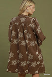 Floral Print Ruffle Button-front Dress