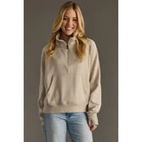 Tan Quarter Zip Sweatshirt