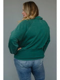Curvy Dk Green Quarter Qip Sweatshirt