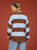 Oversized Wide Stripe Crew Neck Knit Top
