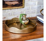 11.5 Ant. Gold Ruffle Dish