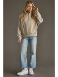 Tan Quarter Zip Sweatshirt