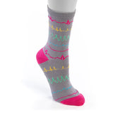 Grey Rhythm Breathable Soft Cotton Crew Length Unisex Socks