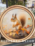 Fall Squirrel 8" Round