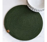 13 Forest Green Round Placemat