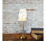 17 Led Lamp W/ Iv Floral Lampshade