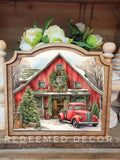 Red Christmas Barn - Provincial