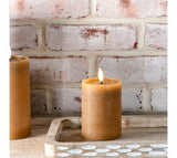 4 Caramel Led Pillar Candle
