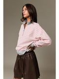 Darcy Striped Quarter Zip Sweatshirt