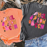 Pepper Colored Neon Pink & Orange Halloween. Comfort Color Brand