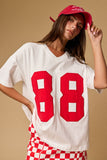 88 Varsity Graphic Tee | White/red