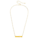 Iowa Hawkeyes Puffy Nameplate Necklace