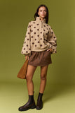 Collar Half-snap Polka Dot Sweatshirt