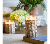 *inner* 6 Led Glass/wicker Candle