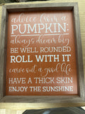 Advice From A Pumpkin Orange