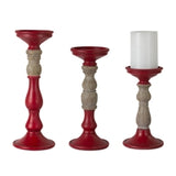 Candle Holder (set Of 3) 8.5"h, 10.5"h, 12.5"h Resin