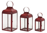Lantern 10"h, 12.75"h, 16"h Iron/glass