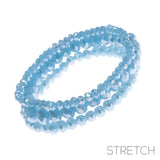 Aq 8/6/4mm Glass Bead 3 Bclt  Stretch