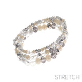 Crm 8/6/4mm Glass Bead 3 Bclt  Stretch