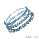 In 8/6/4mm Glass Bead 3 Bclt  Stretch