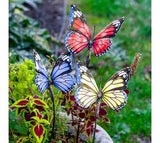 3 Asst 20.8h Metal Butterfly Stake