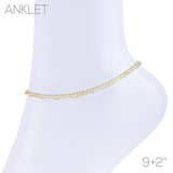 Wh-g G Pearl Bead Layered Anklet Len:9+2in