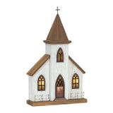 Church 10.75"L X 17.75"H Wood/Iron Ul/Usb Plug