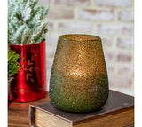 5 Green Beaded Glass Votive