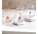 4 Asst. Sm/gb/cc/peng Drink Glasses