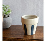 3.35 H Blue Stripe Mini Pot
