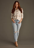 Tan, Brown Plaid Button Up
