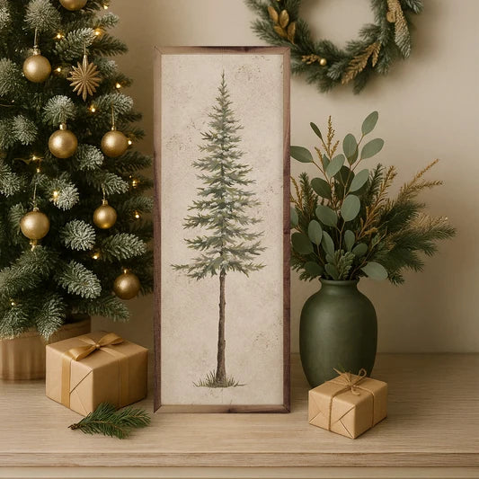 Vintage Pine Tree - 8x24