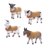 Farm Animal W/Coat (4 Asst) 4.5"H, 5"H, 5.75"H Resin