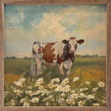 Red And Brown Holstein With Flowers