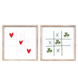 14x14 Wood Sign (heart/clover) Valentine St Patrick