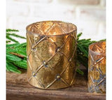 5.5 Gold Check Candle Holder