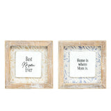 5x5x1.5 Rvs Wood Frame Sign (home/mom) Multi