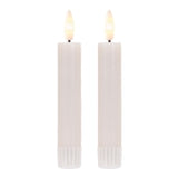 Fia Wick Taper Candle (set Of 2) Cr 5"h Wax/plastic 1 Aaa Battery Not Included
