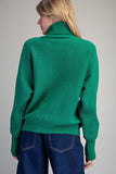 Green Merry Turtle Neck Long Sleeve Sweater