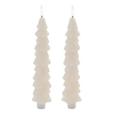 Fia Wick Tree Taper Candle 9.5"h Wax/plastic 4 & 8 Hr Timer 2 Aaa Batteries Not Included