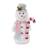 Snowman W/Candy Cane 9.75"H Polyester