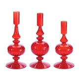 Taper Candleholder 7"h, 8.25"h, 9"h Glass